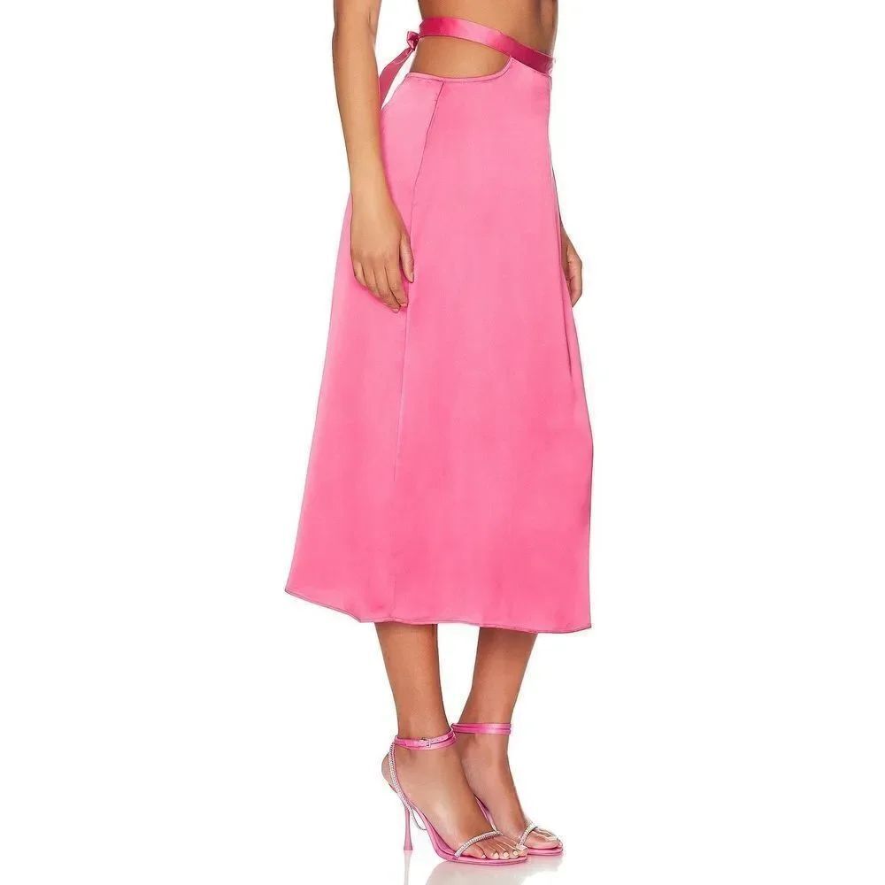 WeWoreWhat Cut Out Midi Skirt in Hot Pink - NEW